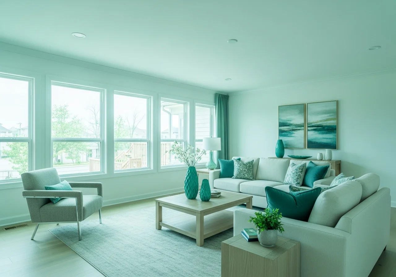 Professionally staged rental living room