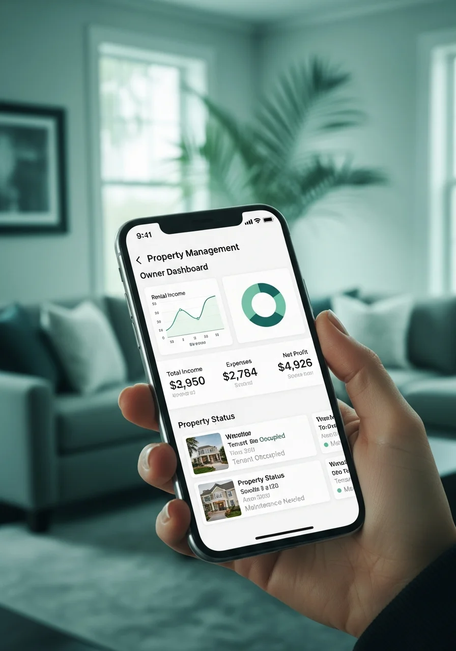 Owner reviewing their property dashboard on a phone