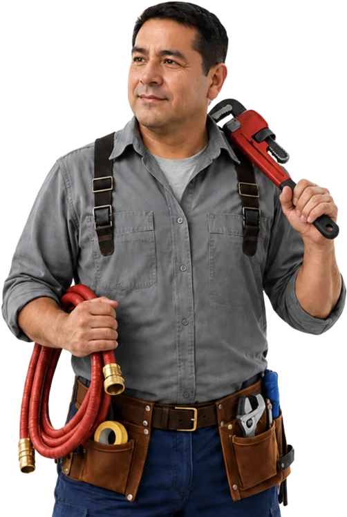 ProWorxx network vendor holding a pipe wrench